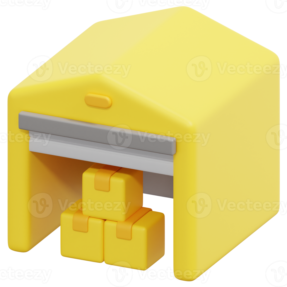 warehouse 3d render icon illustration png