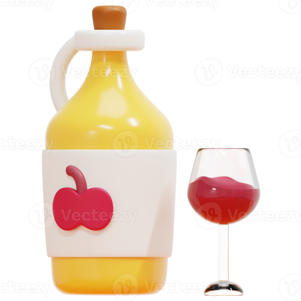 cider 3d render icon illustration png