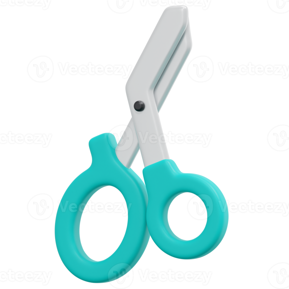 scissors 3d render icon illustration png