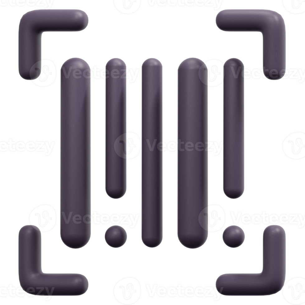 Barcode 3D-Render-Icon-Illustration png