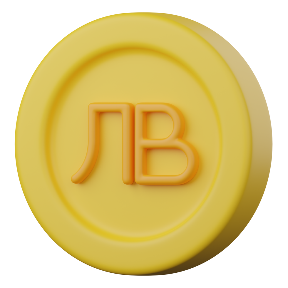 bulgarianlev coin 3d icon png