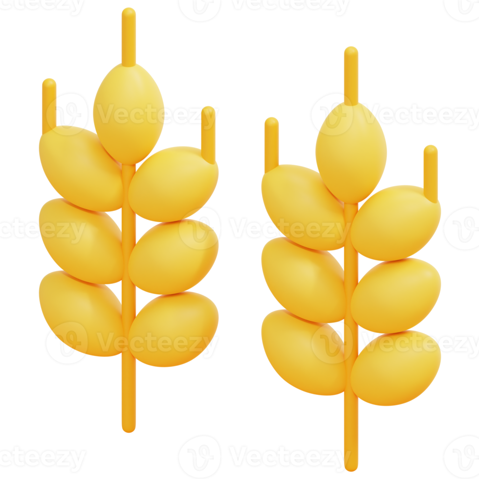 wheat 3d render icon illustration png