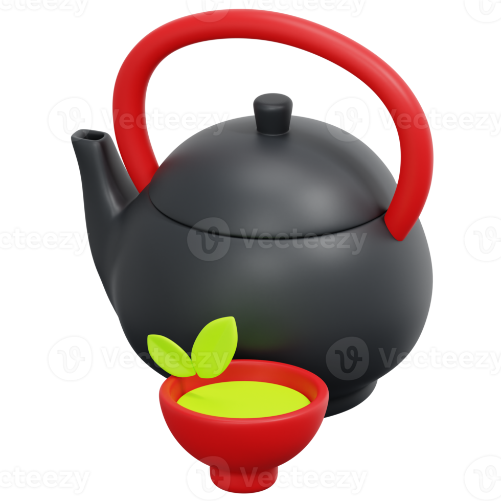 teapot 3d render icon illustration png