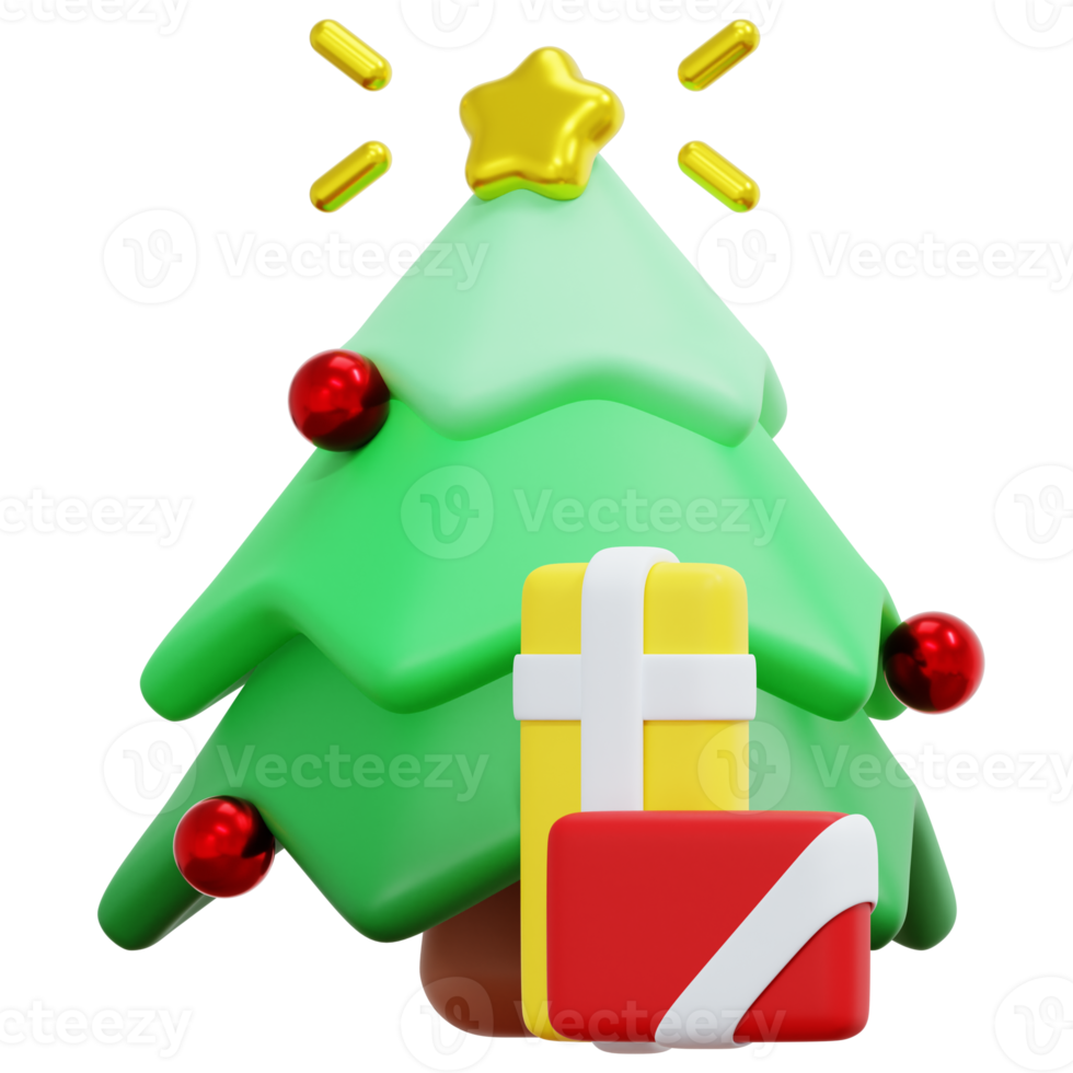 Natale albero 3d rendere icona illustrazione png