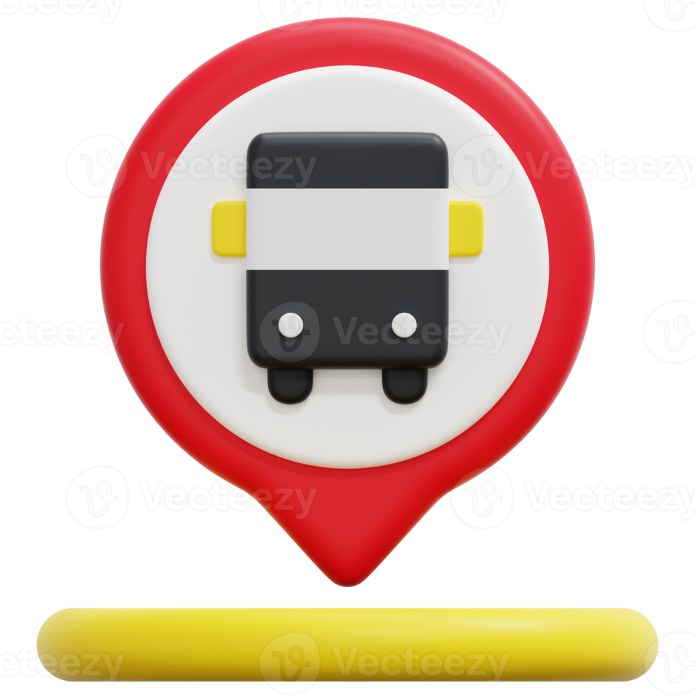 bus stop 3d render icon illustration png