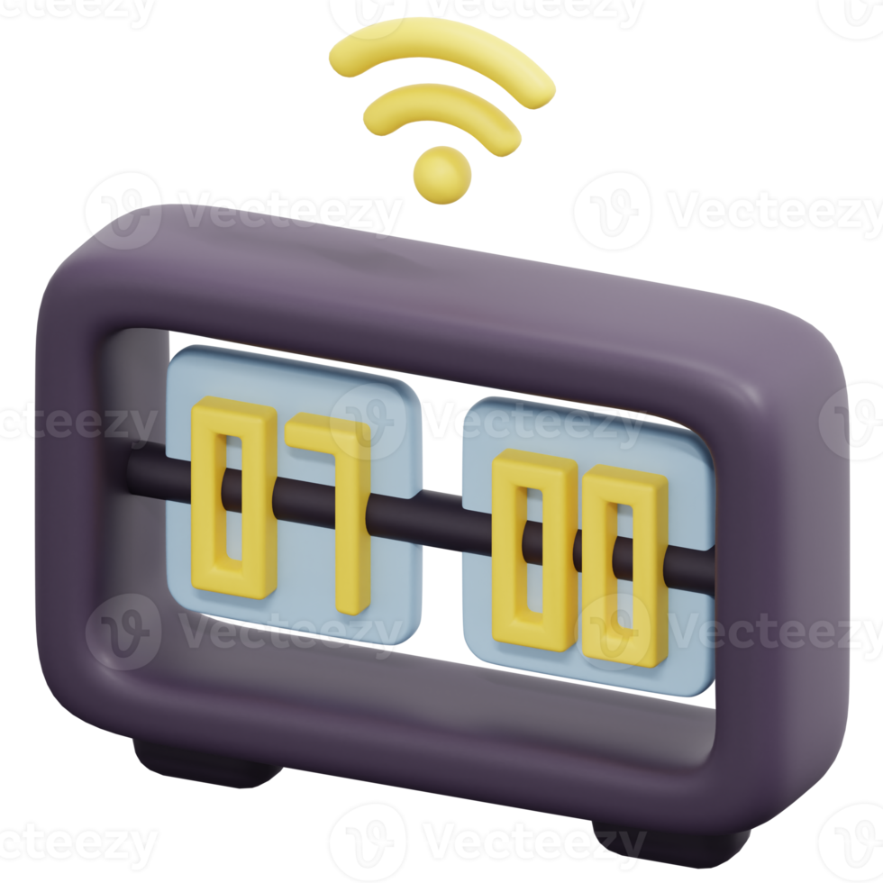 alarm clock 3d render icon illustration png