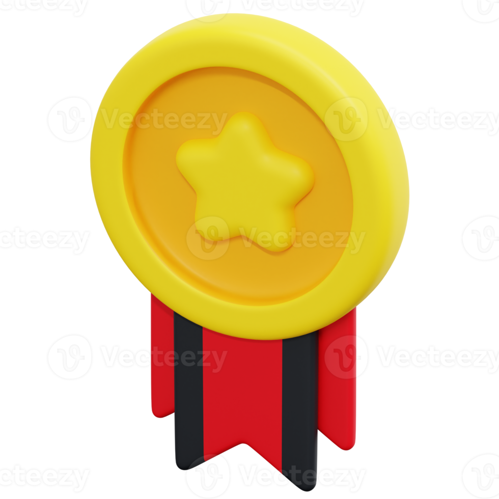 medal 3d render icon illustration png