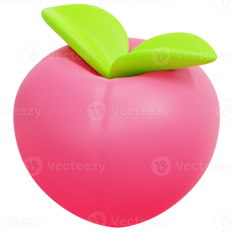 peach 3d render icon illustration png