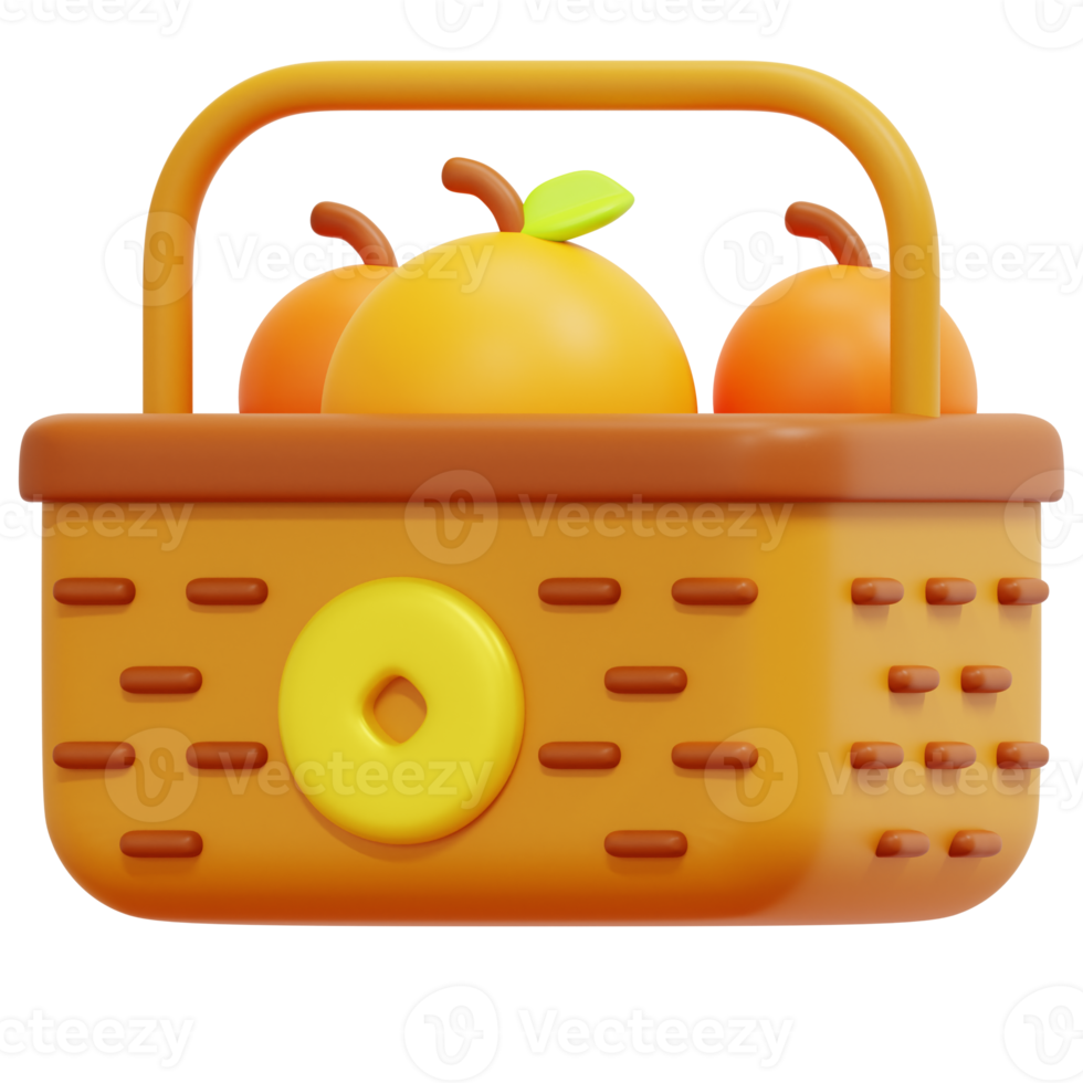 oranges 3d render icon illustration png