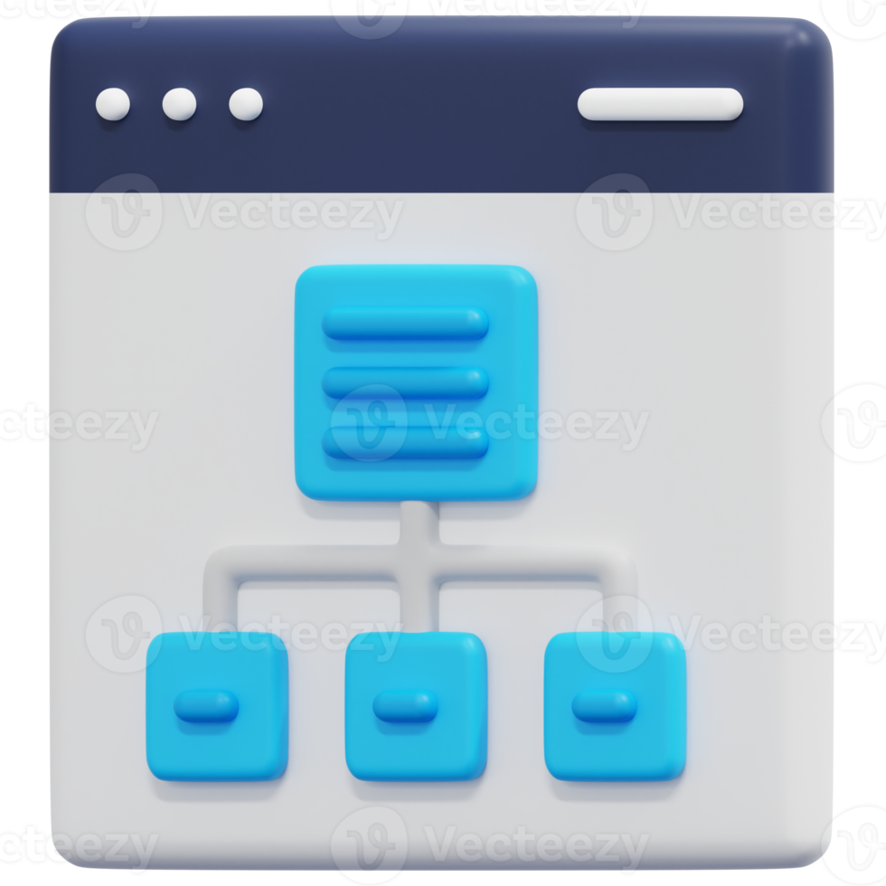site map 3d render icon illustration png