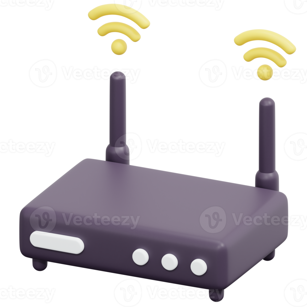router 3d render icon illustration png