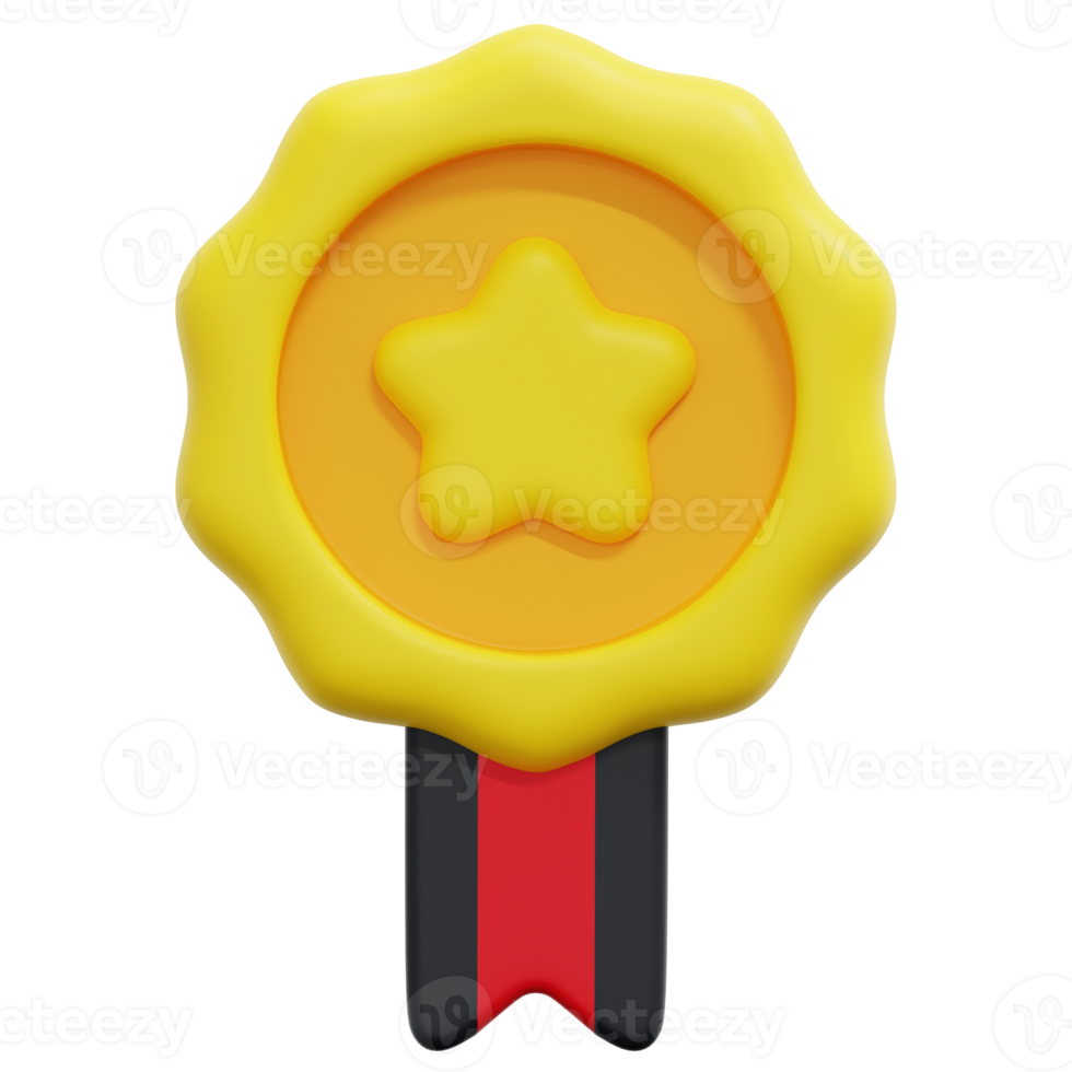 medal 3d render icon illustration png