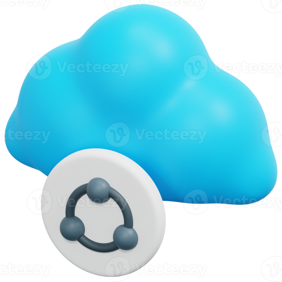cloud connection 3d render icon illustration png