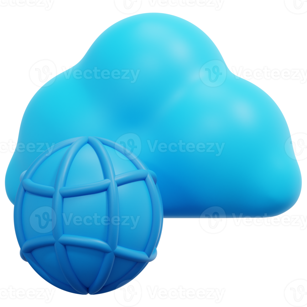 cloud network 3d render icon illustration png
