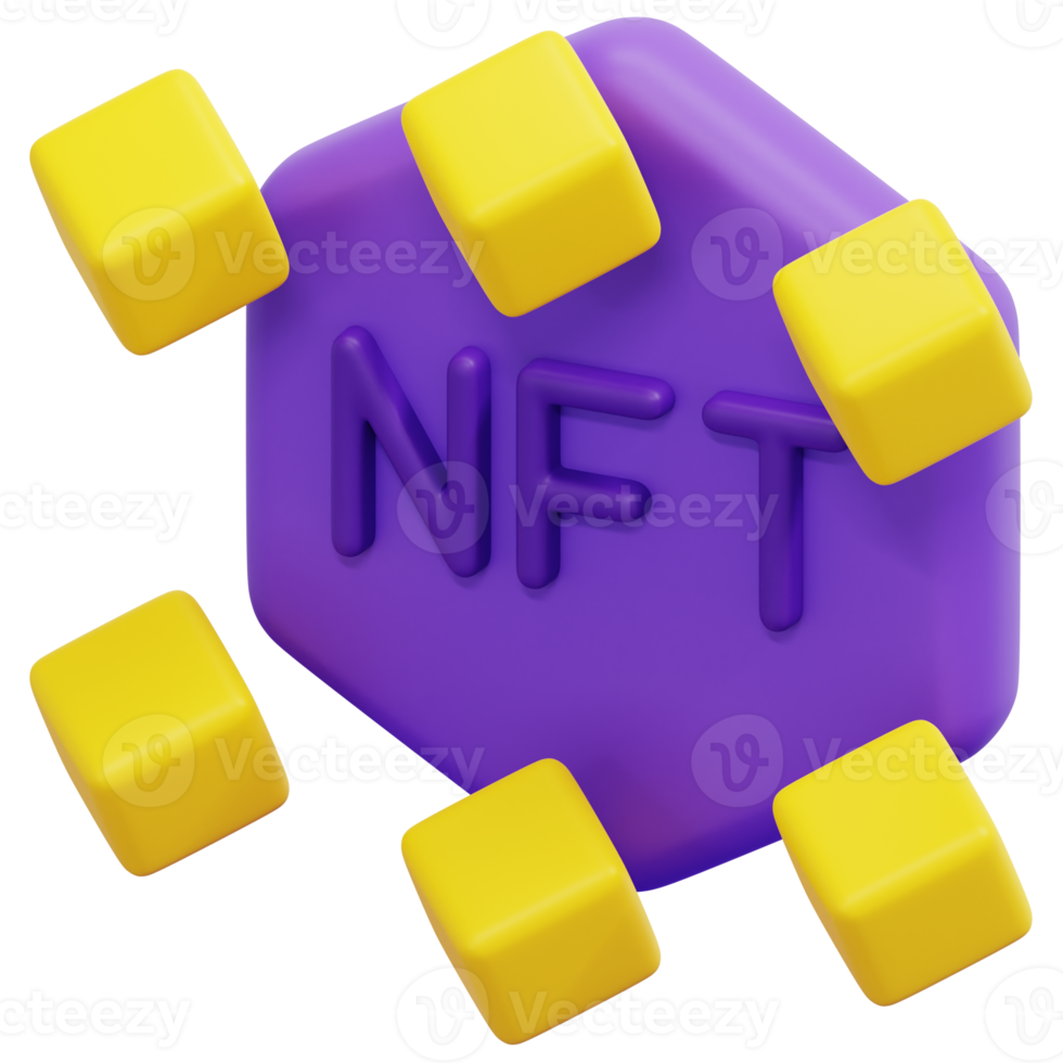 nft 3d render icon illustration png