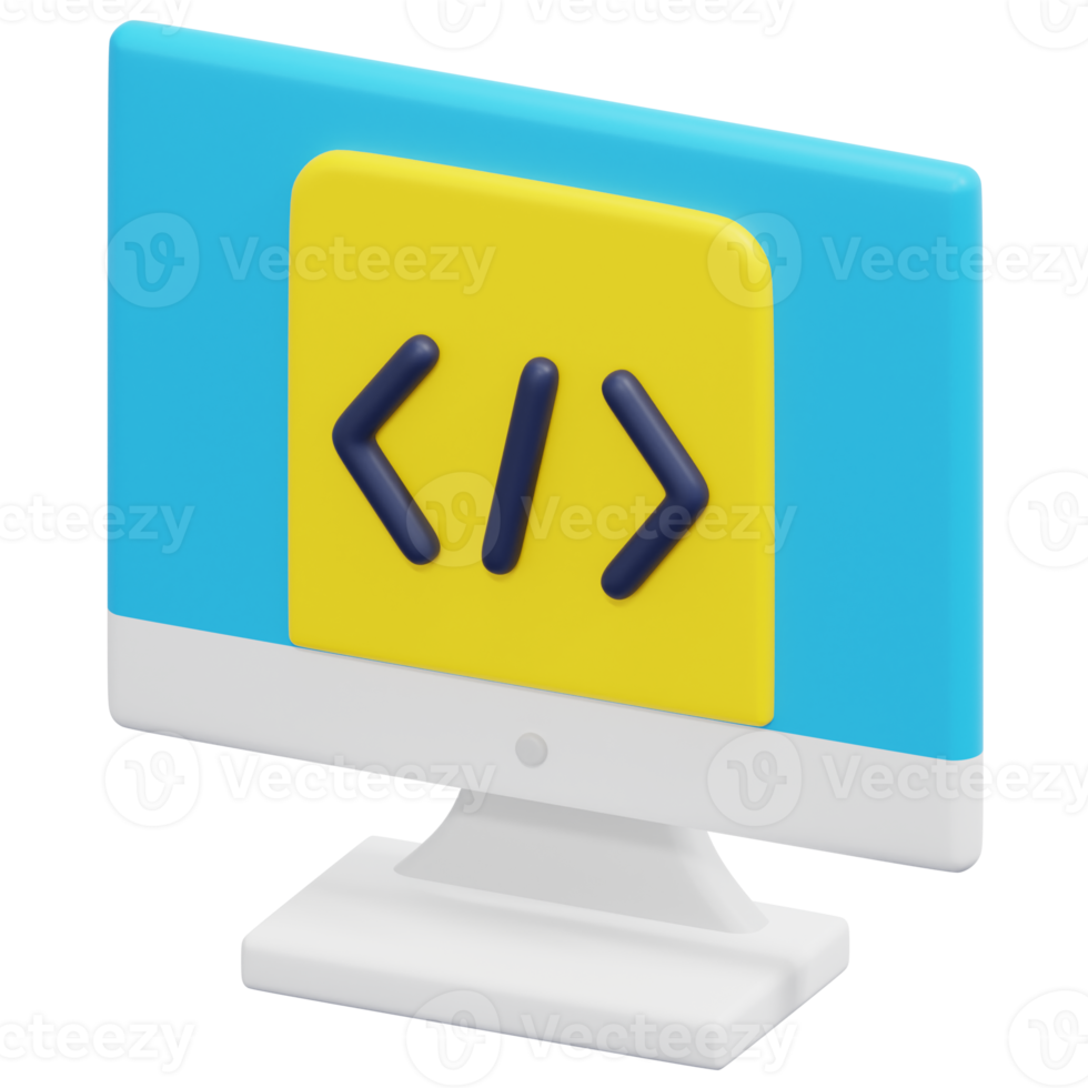 software development 3d render icon illustration png