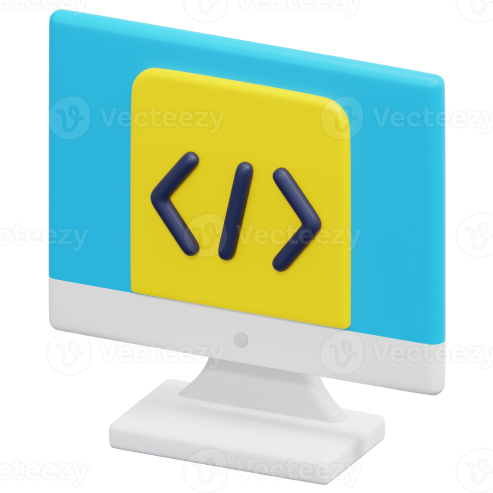 ilustração de ícone de renderização 3d de desenvolvimento de software png