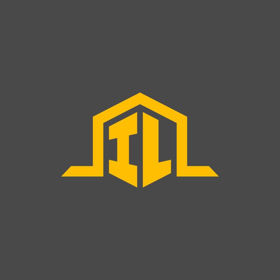 IL monogram initial logo with hexagon style design vector
