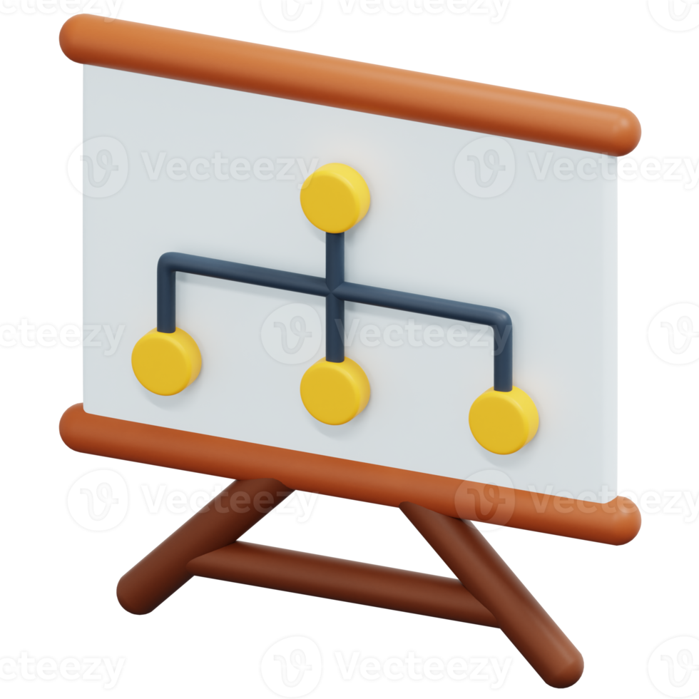 flowchart 3d render icon illustration png