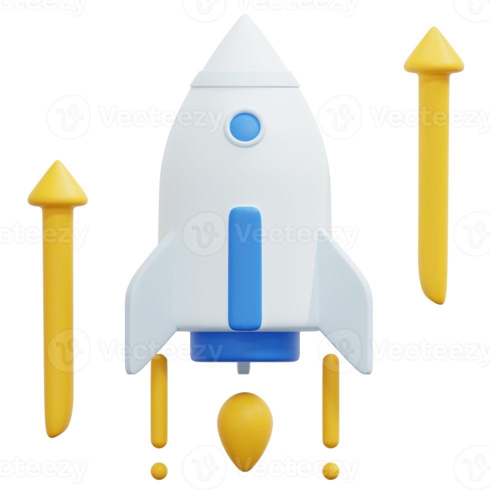 startup 3d render icon illustration png