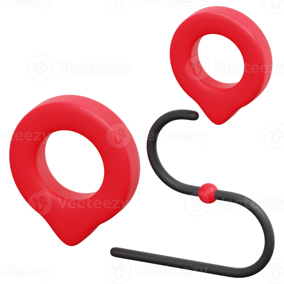 route 3d render icon illustration png