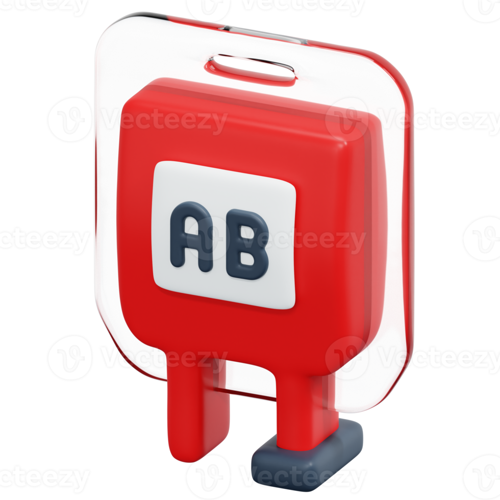 blood type ab 3d render icon illustration png