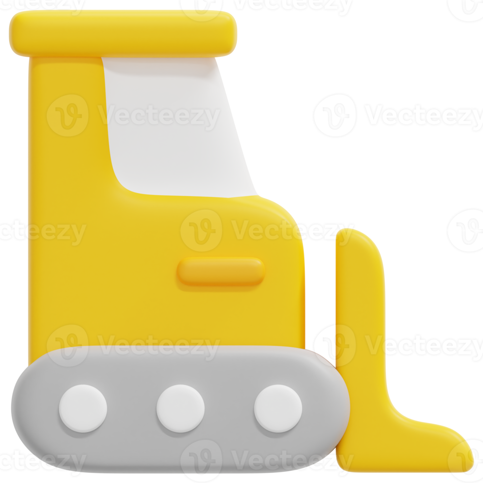 bulldozer 3d render icon illustration png