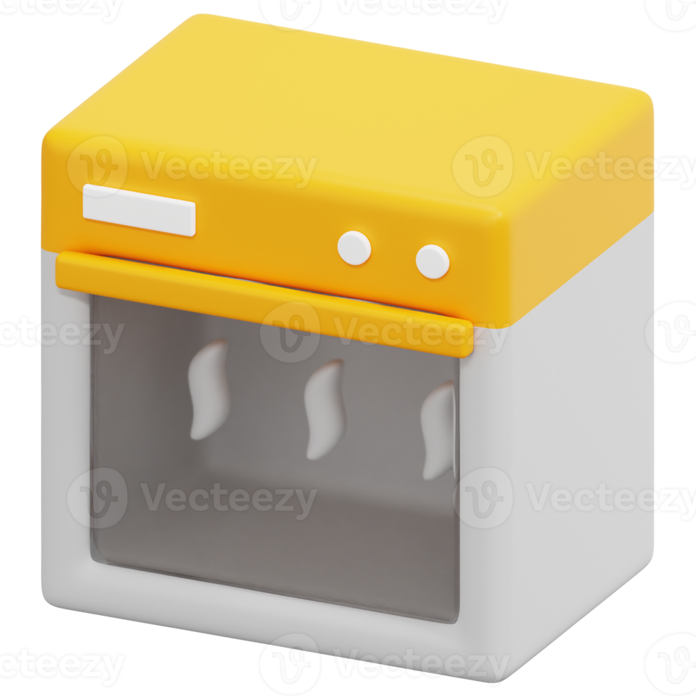 oven 3d render icon illustration png