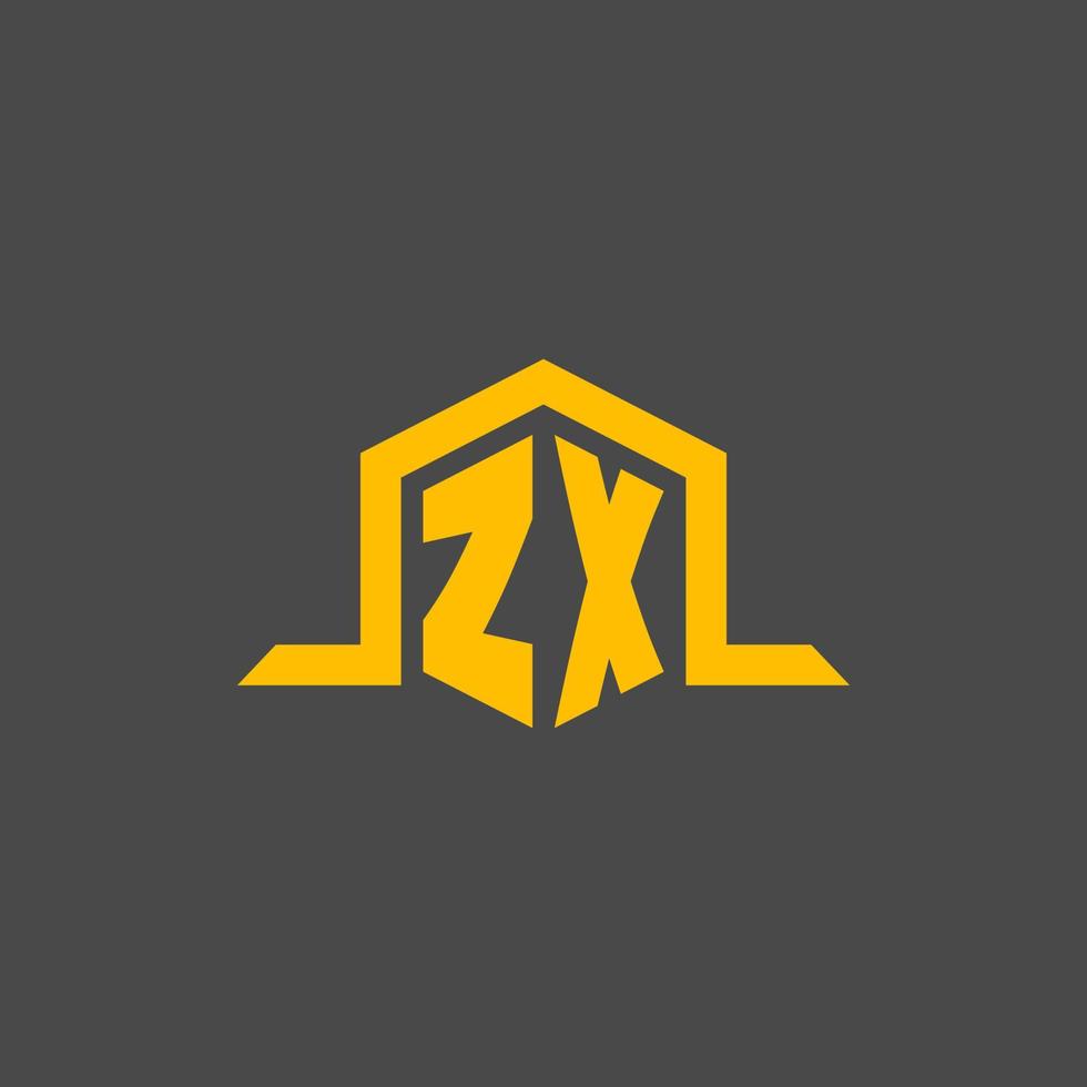 ｍ❤︎ Letter zx logo monogram emblem style with crown Vector Image