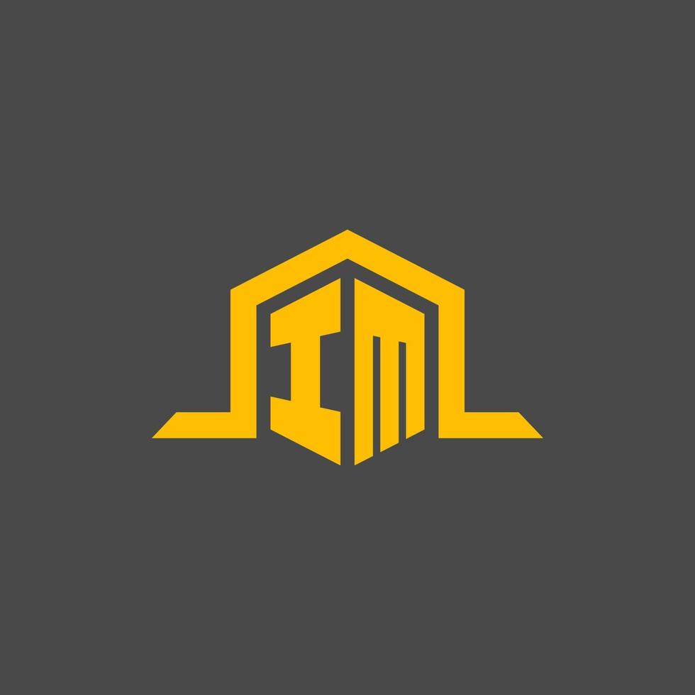 IM monogram initial logo with hexagon style design vector