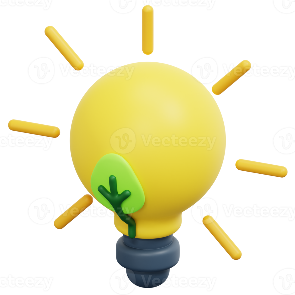 eco energy 3d render icon illustration png