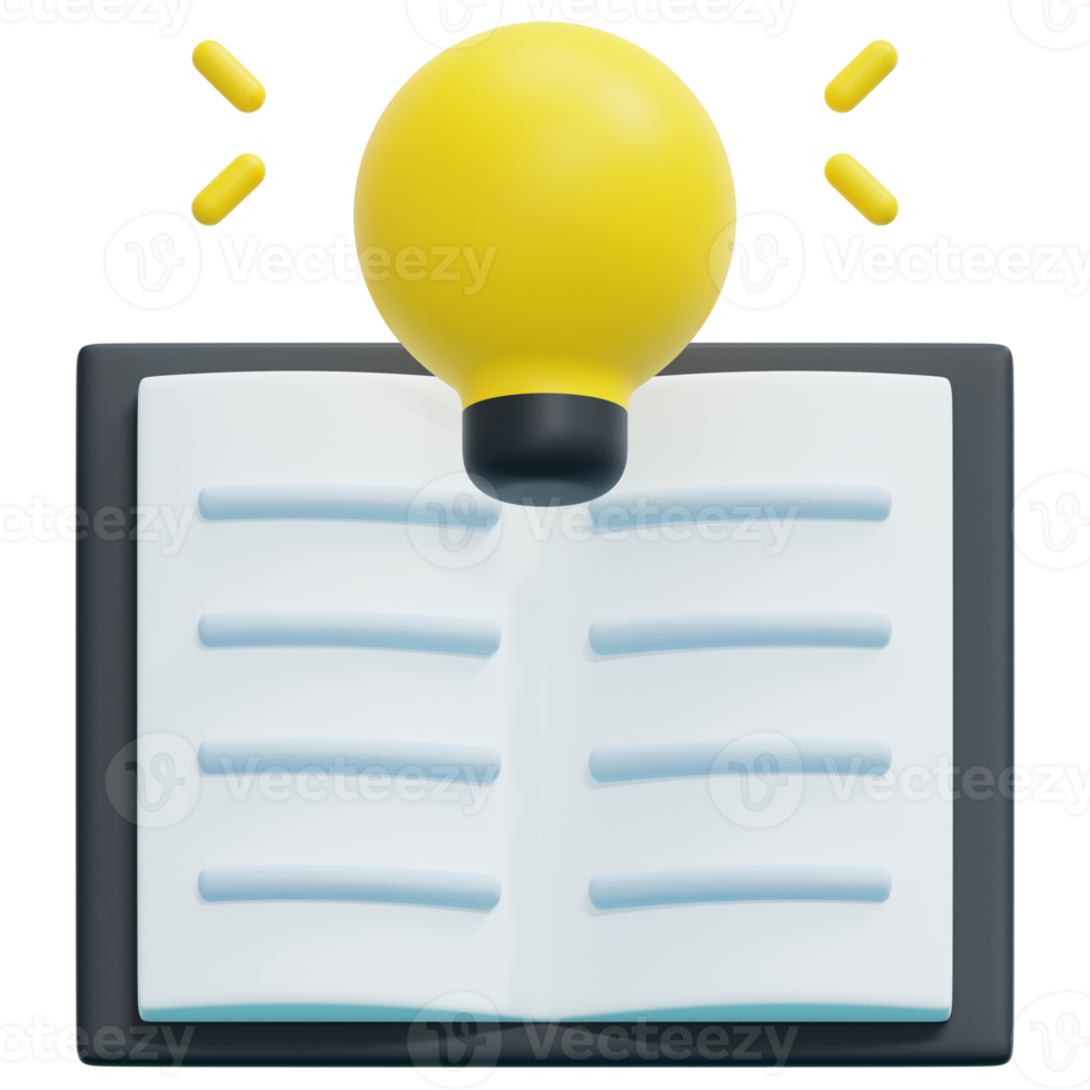 learning 3d render icon illustration png