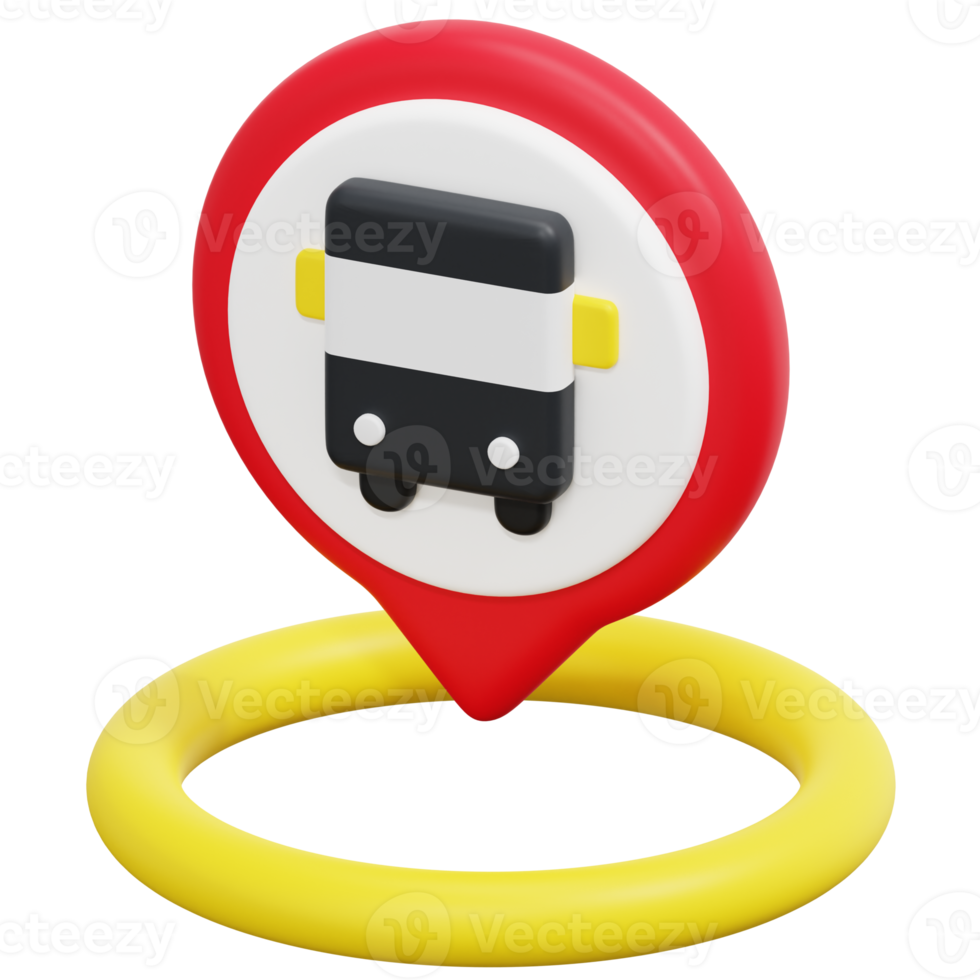 bus stop 3d render icon illustration png