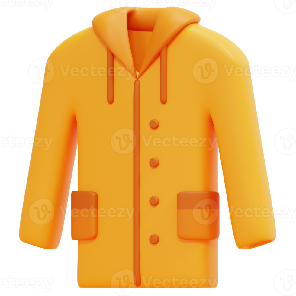 raincoat 3d render icon illustration png