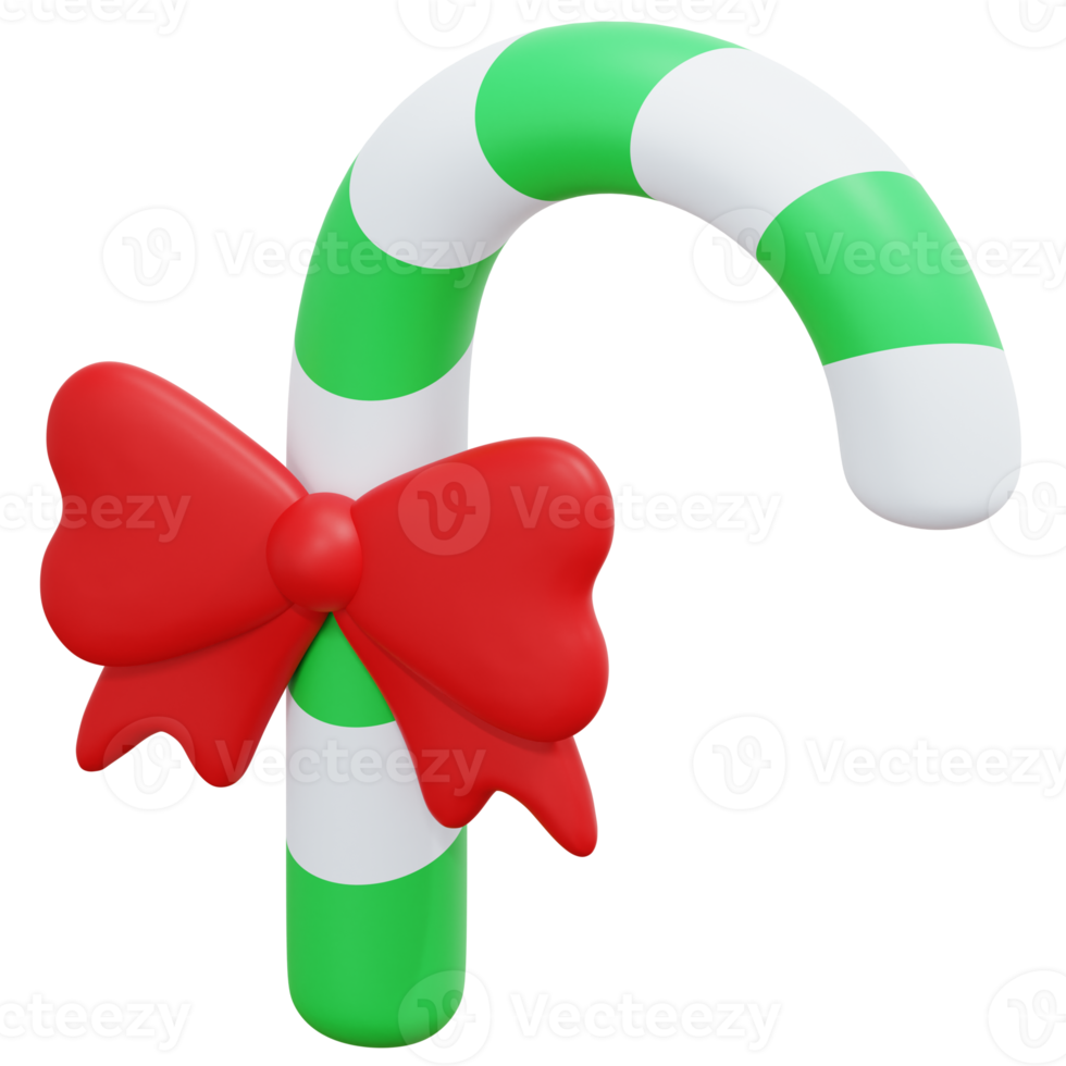 candy cane 3d render icon illustration png