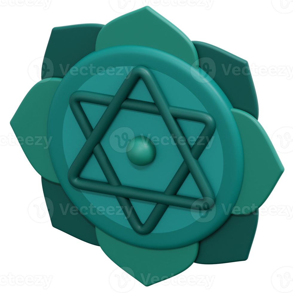anahata 3d render icon illustration png