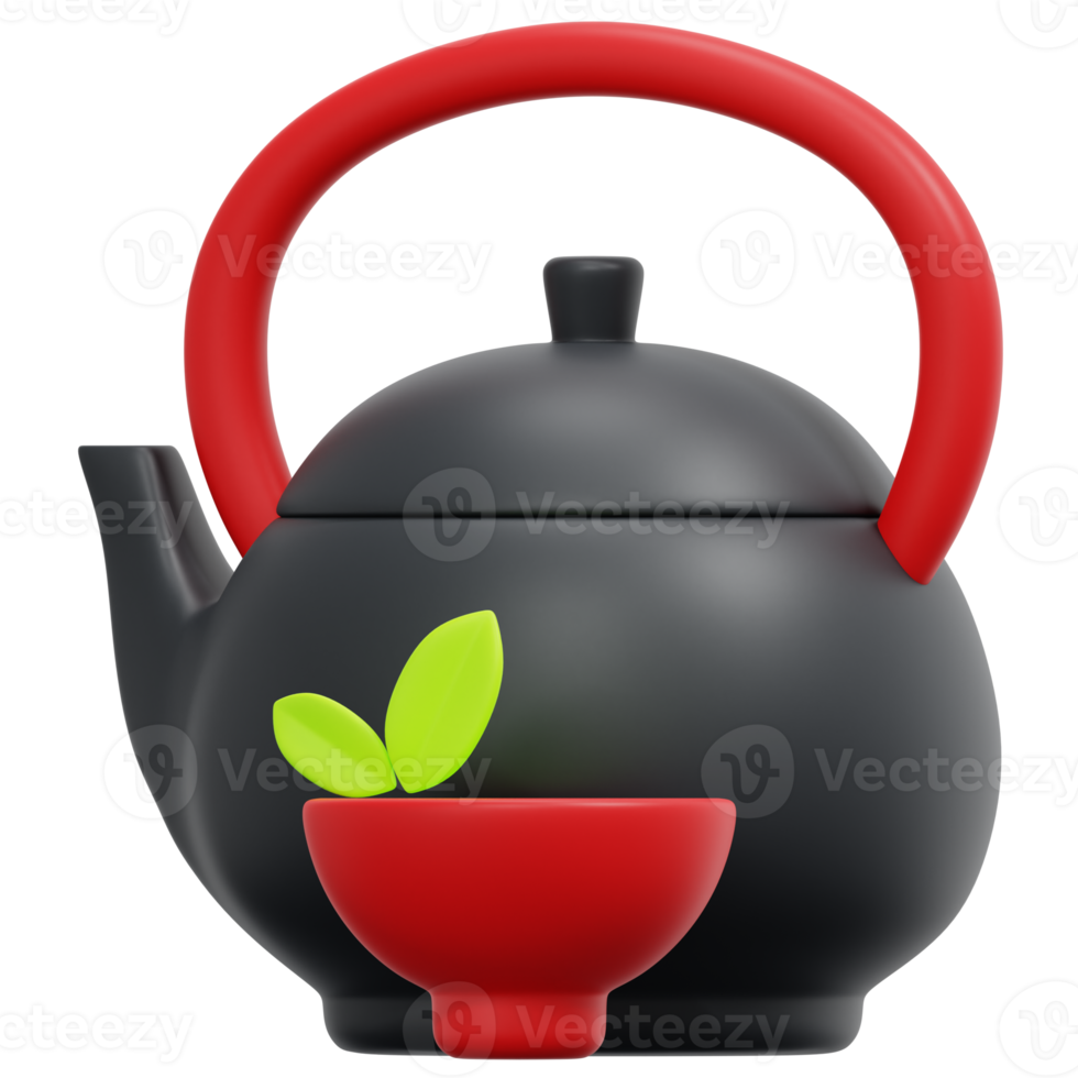 teapot 3d render icon illustration png