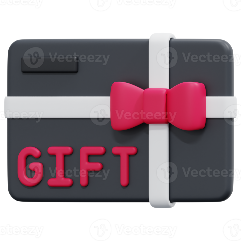 gift card 3d render icon illustration png