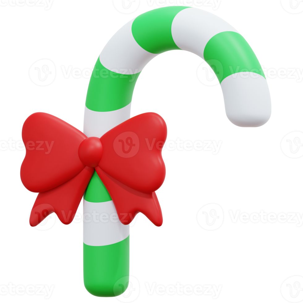 candy cane 3d render icon illustration png