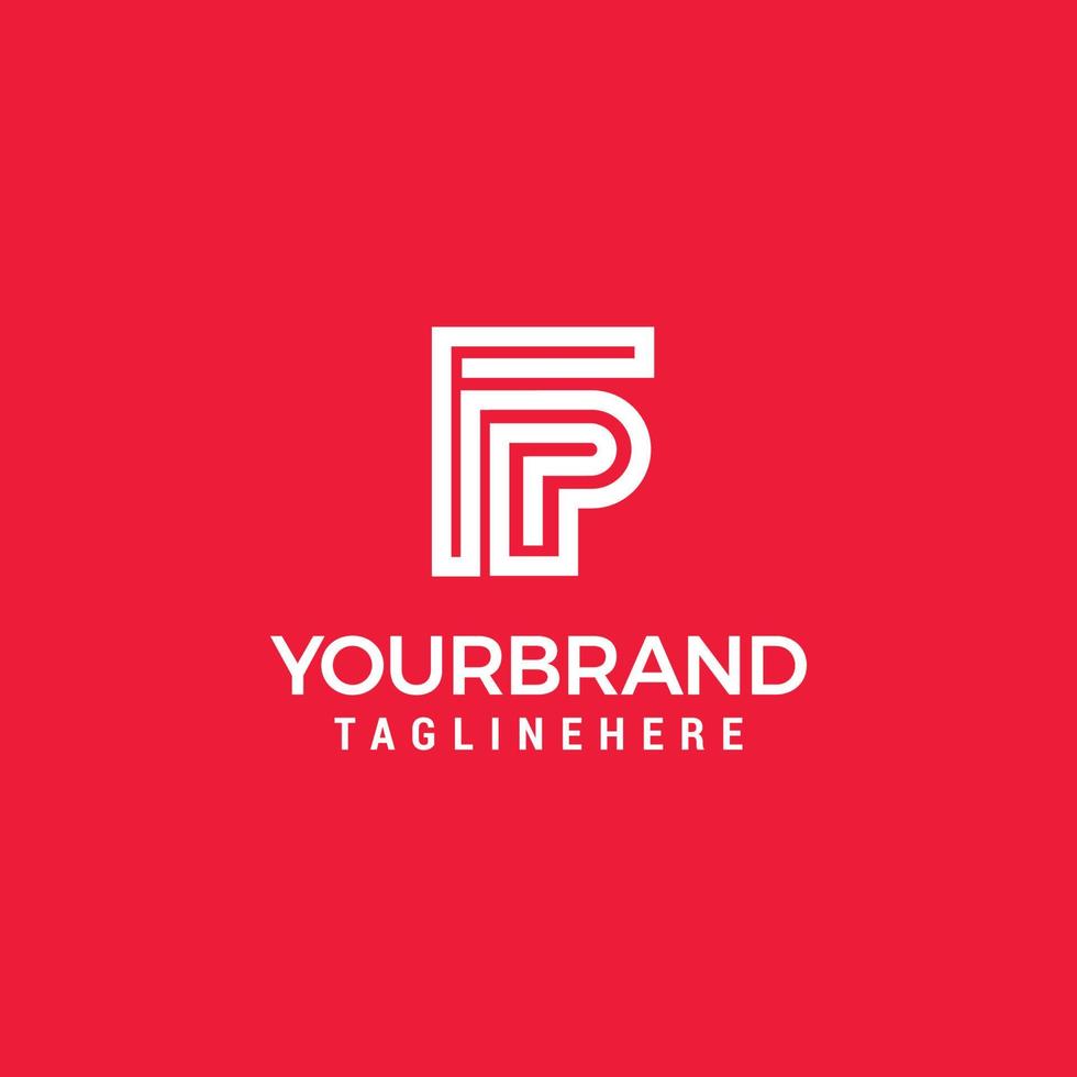 Creative Letter FP Monogram Logo Design Icon Template White and Black Background vector