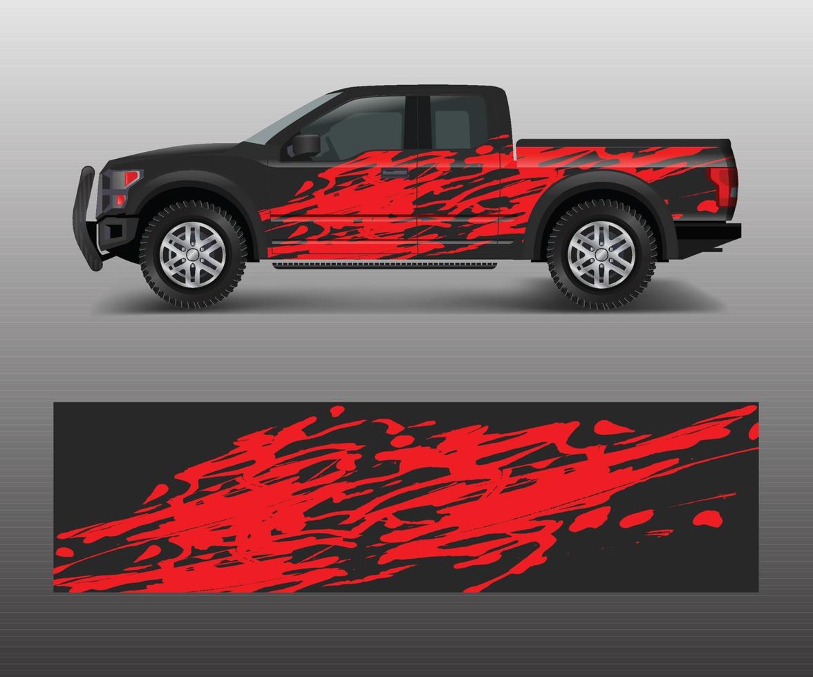 modern design for truck graphics vinyl wrap vector