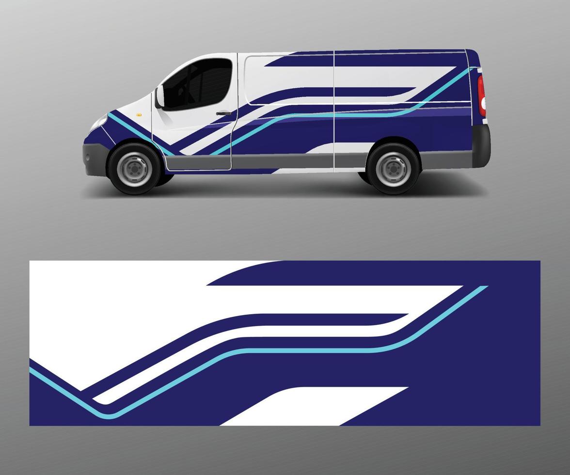 cargo van wrap vector, Graphic abstract stripe designs for wrap branding vehicle vector