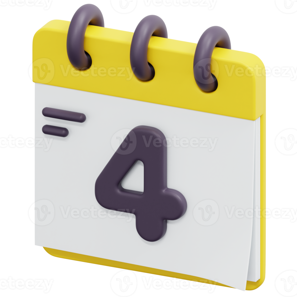 calendar 3d render icon illustration png