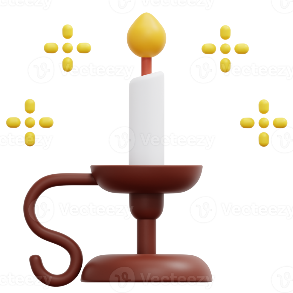 illustration de l'icône de rendu 3d bougie png