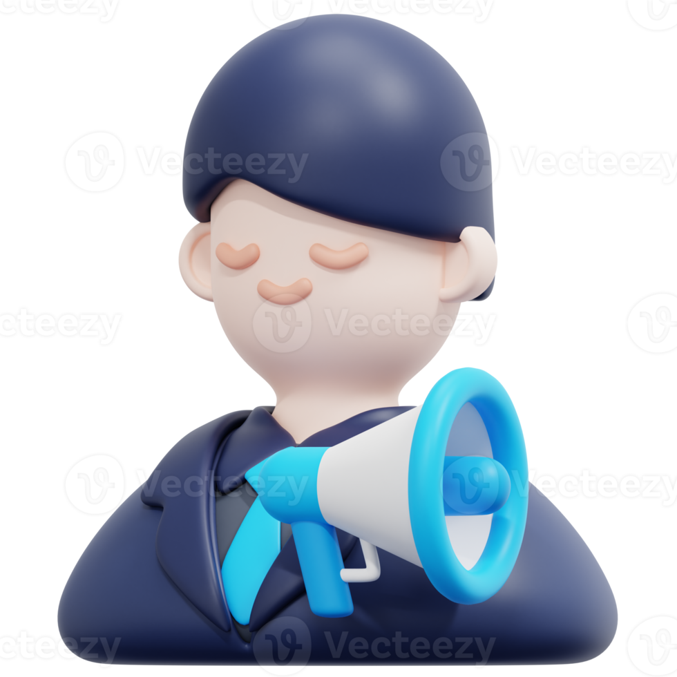 marketing director 3d render icon illustration png