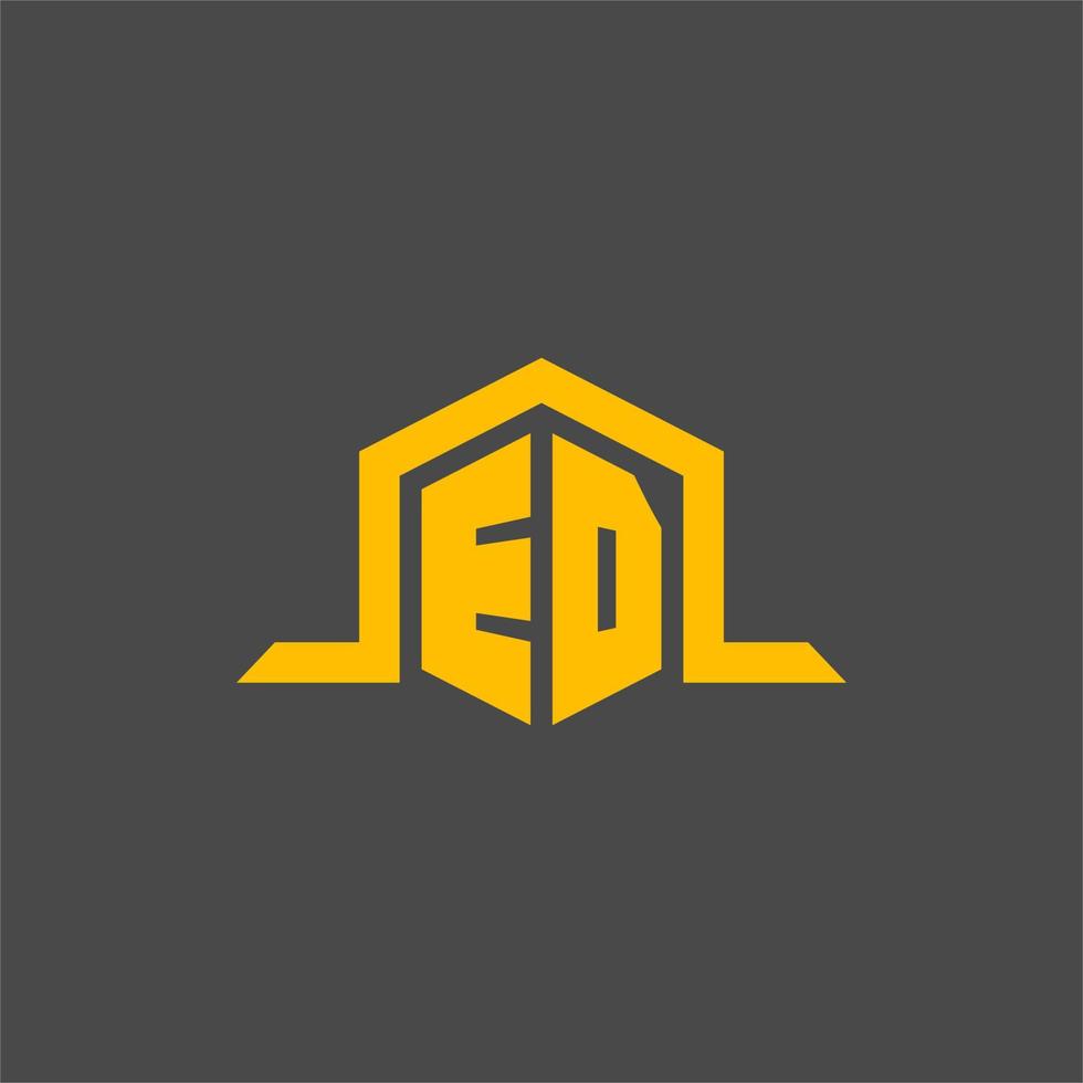 ED monogram initial logo with hexagon style design vector