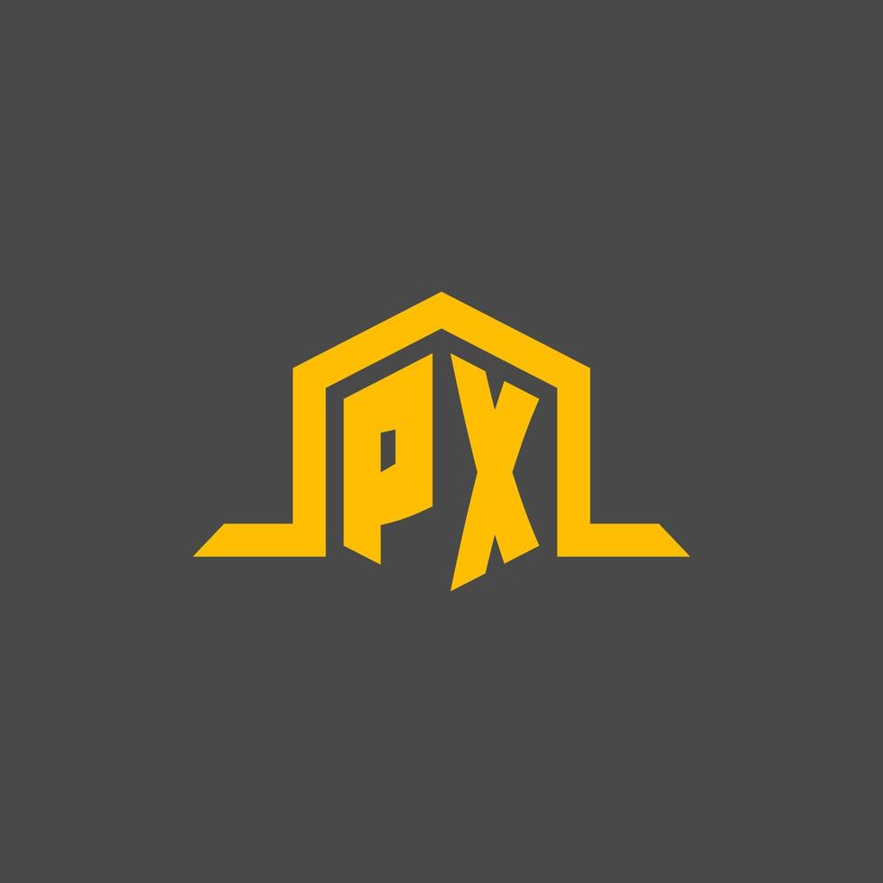 logotipo inicial del monograma px con diseño de estilo hexagonal vector