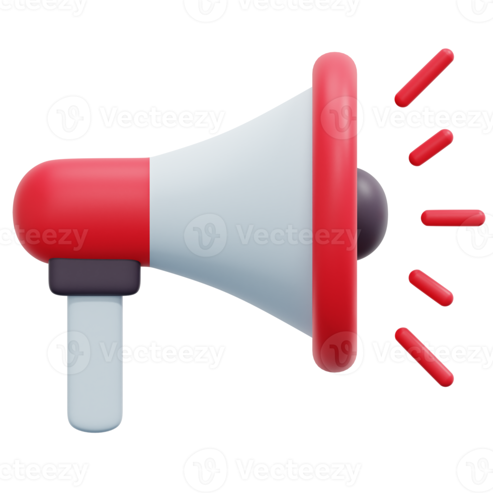 megaphone 3d render icon illustration png