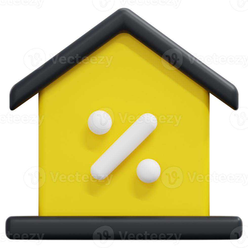 house 3d render icon illustration png