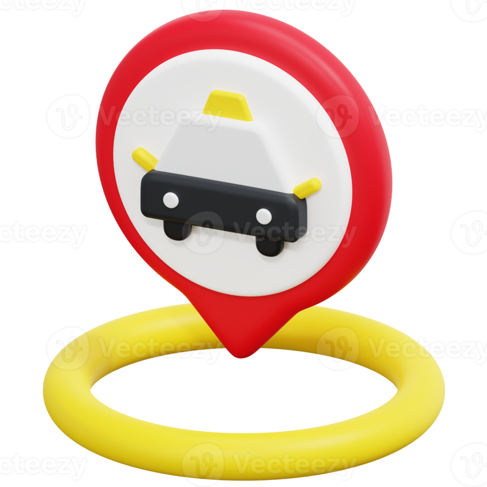 taxi 3d render icon illustration png